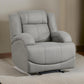 Kate 37 Inch Power Recliner Chair, USB, Gray Microfiber, Solid Wood By Casagear Home