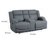 Kate 71 Inch Double Manual Recliner Loveseat Center Console Blue Fabric By Casagear Home BM315182