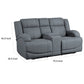 Kate 71 Inch Power Double Recliner Loveseat Center Console USB Blue By Casagear Home BM315184