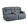 Kate 71 Inch Power Double Recliner Loveseat, Center Console, USB, Blue By Casagear Home