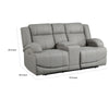 Kate 71 Inch Power Double Recliner Loveseat Center Console USB Gray By Casagear Home BM315185