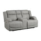 Kate 71 Inch Power Double Recliner Loveseat Center Console USB Gray By Casagear Home BM315185