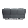 Kate 82 Inch Power Double Recliner Sofa USB Ports Blue Microfiber Wood By Casagear Home BM315187