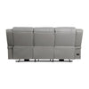 Kate 82 Inch Power Double Recliner Sofa USB Ports Gray Microfiber Wood By Casagear Home BM315188