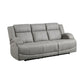 Kate 82 Inch Power Double Recliner Sofa USB Ports Gray Microfiber Wood By Casagear Home BM315188