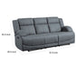 Kate 82 Inch Double Manual Recliner Sofa Blue Microfiber Solid Wood By Casagear Home BM315189