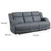 Kate 82 Inch Double Manual Recliner Sofa Blue Microfiber Solid Wood By Casagear Home BM315189