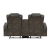 Mia 72 Inch Power Double Recliner Loveseat Gray Faux Leather LED USB By Casagear Home BM315194