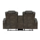 Mia 72 Inch Power Double Recliner Loveseat Gray Faux Leather LED USB By Casagear Home BM315194