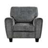 Lucy 37 Inch Accent Chair Gray Chenille Soft Cushions Track Arms Wood By Casagear Home BM315196