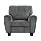 Lucy 37 Inch Accent Chair Gray Chenille Soft Cushions Track Arms Wood By Casagear Home BM315196