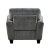 Lucy 37 Inch Accent Chair Gray Chenille Soft Cushions Track Arms Wood By Casagear Home BM315196