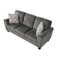 Lucy 85 Inch Sofa Gray Chenille 2 Pillows Soft Cushions Solid Wood By Casagear Home BM315198