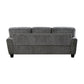 Lucy 85 Inch Sofa Gray Chenille 2 Pillows Soft Cushions Solid Wood By Casagear Home BM315198