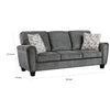 Lucy 85 Inch Sofa Gray Chenille 2 Pillows Soft Cushions Solid Wood By Casagear Home BM315198