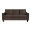 Nora 79 Inch Sofa Brown Polyester Soft Cushions Rolled Arms Solid Wood By Casagear Home BM315202