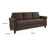 Nora 79 Inch Sofa Brown Polyester Soft Cushions Rolled Arms Solid Wood By Casagear Home BM315202