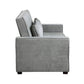 Malti 77 Inch Sofa with Pull Out Bed Gray Polyester 2 Pillows Solid Wood By Casagear Home BM315204