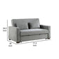 Malti 77 Inch Sofa with Pull Out Bed Gray Polyester 2 Pillows Solid Wood By Casagear Home BM315204