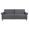 Ruby 80 Inch Sofa Gray Polyester Soft Cushions Nailhead Trim Solid Wood By Casagear Home BM315206