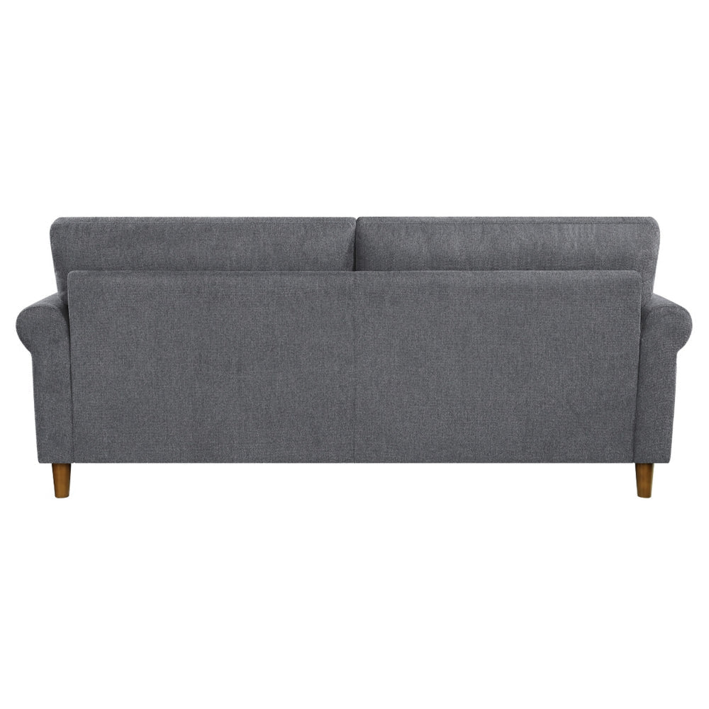 Ruby 80 Inch Sofa Gray Polyester Soft Cushions Nailhead Trim Solid Wood By Casagear Home BM315206