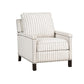 Claire 34 Inch Accent Chair Push Recliner Beige Gray Polyester Pinstripes By Casagear Home BM315209