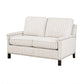 Claire 54 Inch Loveseat Beige Gray Polyester Pinstripes Design Solid Wood By Casagear Home BM315210