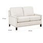 Claire 54 Inch Loveseat Beige Gray Polyester Pinstripes Design Solid Wood By Casagear Home BM315210