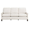 Claire 78 Inch Sofa Beige Gray Polyester Pinstripes Cushions Solid Wood By Casagear Home BM315211