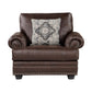 Jade 41 Inch Accent Chair Rich Brown Microfiber 1 Decor Pillow Wood By Casagear Home BM315212