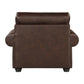 Jade 41 Inch Accent Chair Rich Brown Microfiber 1 Decor Pillow Wood By Casagear Home BM315212