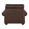 Jade 41 Inch Accent Chair Rich Brown Microfiber 1 Decor Pillow Wood By Casagear Home BM315212