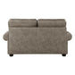 Jade 72 Inch Loveseat, Taupe Brown Microfiber, 4 Pillows, Cushioned, Wood By Casagear Home