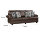 Jade 98 Inch Sofa Rich Brown Microfiber 4 Pillows Soft Cushions Wood By Casagear Home BM315216