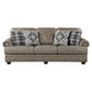 Jade 98 Inch Sofa Taupe Brown Microfiber 4 Pillows Soft Cushions Wood By Casagear Home BM315217