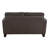 Erin 62 Inch Loveseat Brown Leather Stitch Tufting Cushions Solid Wood By Casagear Home BM315221