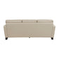 Erin 87 Inch Sofa Beige Leather Stitch Tufting Cushions Solid Wood By Casagear Home BM315222