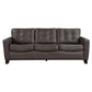 Erin 87 Inch Sofa Brown Leather Stitch Tufting Cushions Solid Wood By Casagear Home BM315223