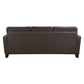 Erin 87 Inch Sofa Brown Leather Stitch Tufting Cushions Solid Wood By Casagear Home BM315223