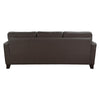 Erin 87 Inch Sofa Brown Leather Stitch Tufting Cushions Solid Wood By Casagear Home BM315223