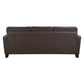 Erin 87 Inch Sofa Brown Leather Stitch Tufting Cushions Solid Wood By Casagear Home BM315223