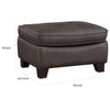 Erin 30 Inch Ottoman Brown Leather Stitch Tufting Cushion Solid Wood By Casagear Home BM315225