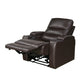 Betty 40 Inch Power Recliner Chair Cupholder USB LED Brown Faux Leather By Casagear Home BM315227