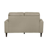 Willow 56 Inch Loveseat Beige Top Grain and Faux Leather Solid Wood By Casagear Home BM315235