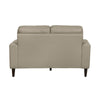 Willow 56 Inch Loveseat Beige Top Grain and Faux Leather Solid Wood By Casagear Home BM315235