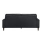 Willow 76 Inch Sofa Plush Black Top Grain and Faux Leather Solid Wood By Casagear Home BM315236