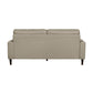 Willow 76 Inch Sofa Plush Beige Top Grain and Faux Leather Solid Wood By Casagear Home BM315237