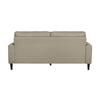 Willow 76 Inch Sofa Plush Beige Top Grain and Faux Leather Solid Wood By Casagear Home BM315237