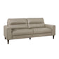 Willow 76 Inch Sofa Plush Beige Top Grain and Faux Leather Solid Wood By Casagear Home BM315237