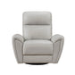 Jessica 39 Inch Swivel Glider Chair Gray Top Grain Leather Solid Wood By Casagear Home BM315238